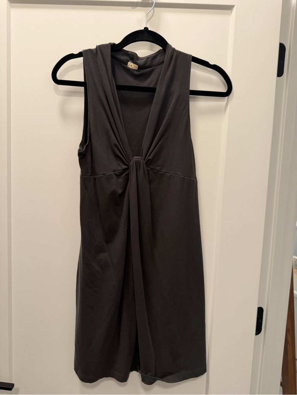 J. Crew Sleeveless Twist-Front Mini Dress in Charcoal Gray small